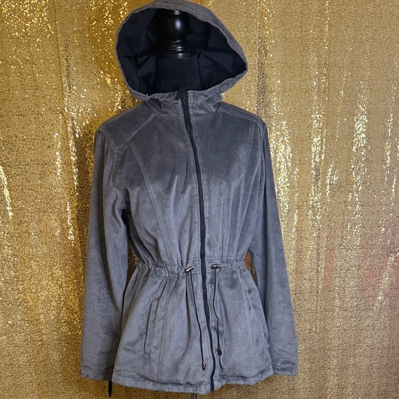 St. John's Bay Jackets & Blazers - St. John's Bay Women's Reversible Gray/Black Utility Jacket with Hood